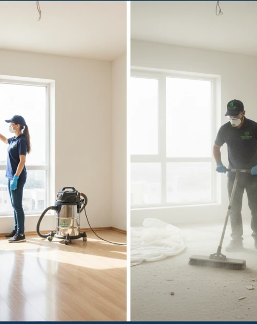 Sparkling clean interior after post-construction cleaning in Qatar — spotless and ready for occupancy.