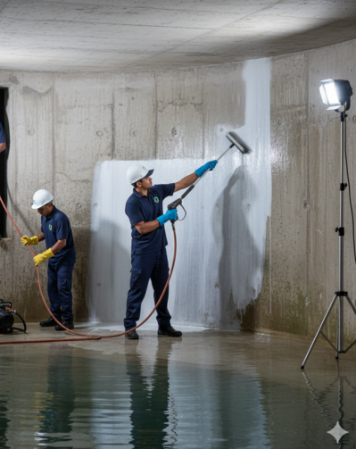 Spotless and disinfected water tank after professional cleaning service in Qatar maintaining water purity and safety.